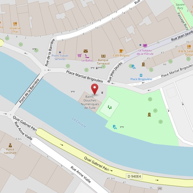 Localisation des Bains Douches Numériques sur la carte
